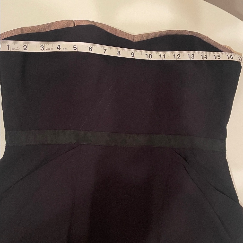 BCBGMaxAzria Size 12 Strapless Black Dress Corset Top Pockets - Picture 12 of 15